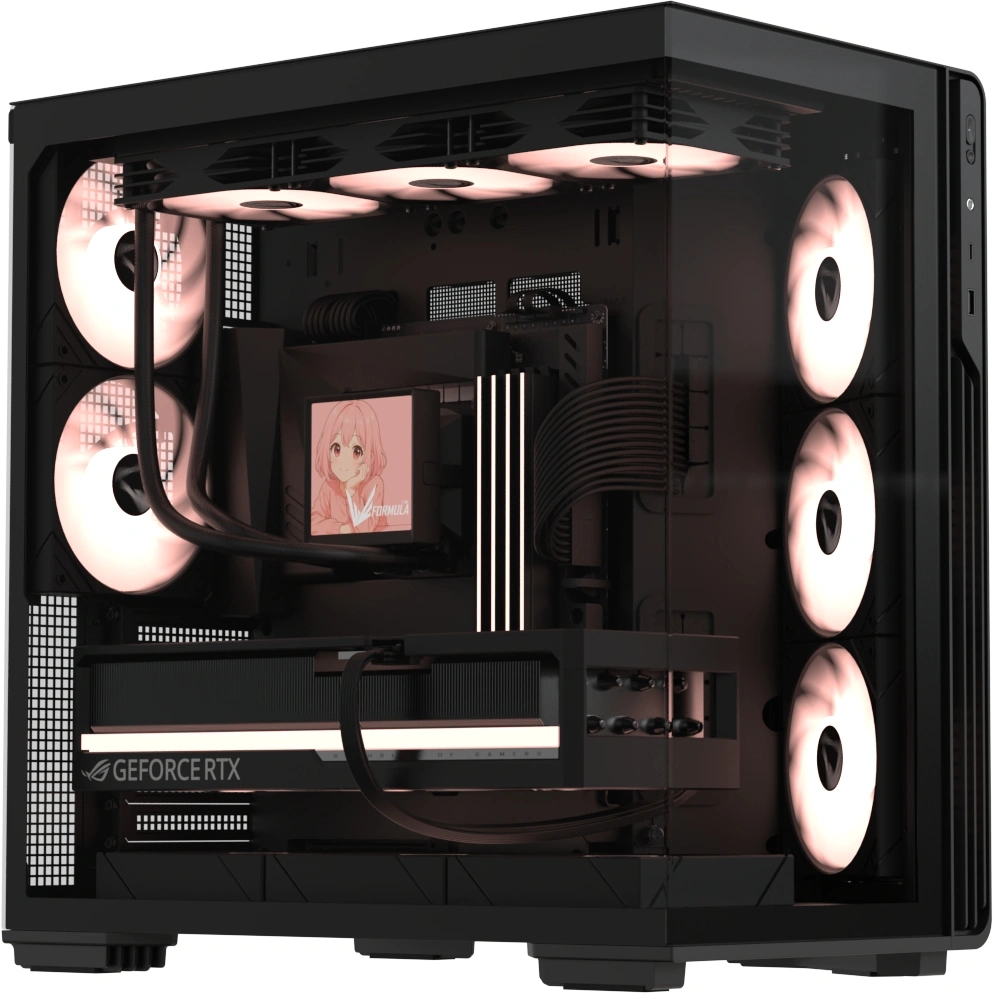 Корпус Formula Crystal Z7 черный без БП ATX 11x120mm 4x140mm 1xUSB3.0 1xUSB3.1 audio bott PSU (CRYSTAL Z7 B)