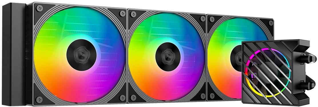 Система водяного охлаждения ID-Cooling Dashflow 360 XT Pro ARGB Soc-AM5/ AM4/ 1200/ 1700/ 1851 черный 4-pin 16-34dB Al+Cu 350W Ret