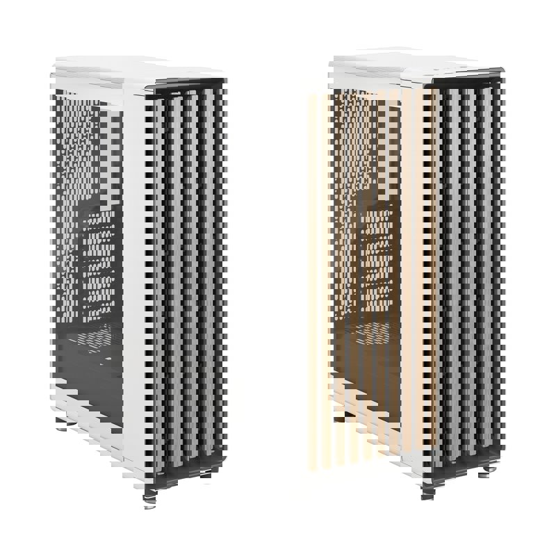 Корпус ПК без блока питания/ Case Fractal Design North TG Clear Tint, Midi-Tower, 2x140mm, 2xUSB-A 3.2 + 1xUSB 3.2 Type-C ATX, mATX, mITX Wood panel, Chalk White (FD-C-NOR1C-04)