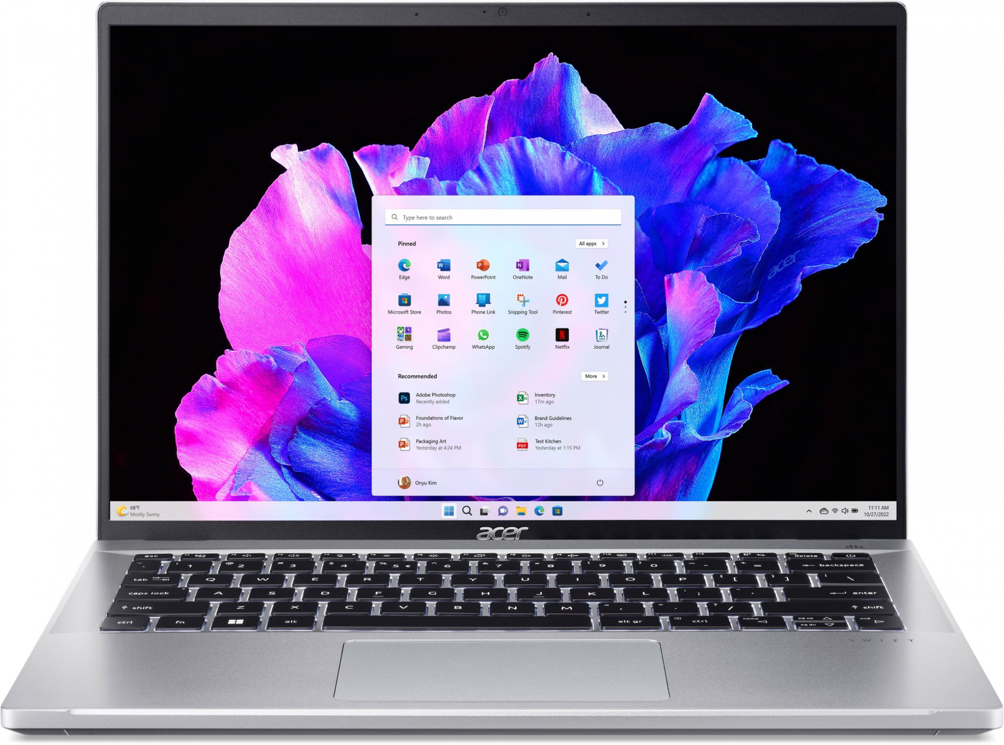 Ноутбук Acer Swift Go 14 SFG14-71-51EJ Core i5 1335U 16Gb 512Gb SSD 14" OLED 2.8K (2880x1800) Win11 silver WiFi BT (NX.KMZCD.002)