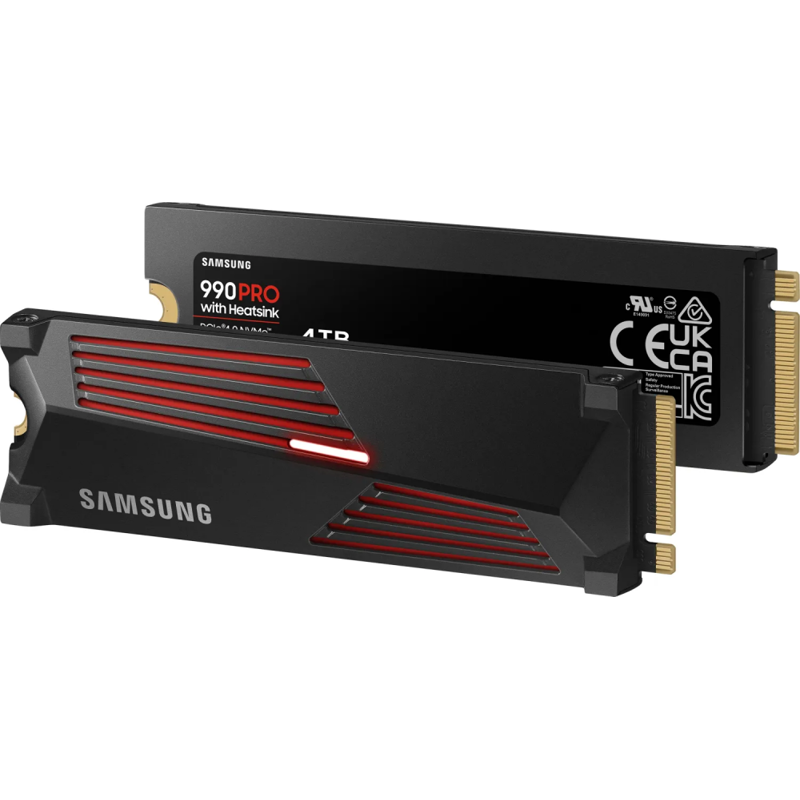 SSD M.2 (PCI-E NVMe 2.0 Gen 4.0 x4) 4Tb Samsung 990 PRO (R7450/ W6900MB/ s) with Heatsink, 1year (MZ-V9P4T0CW)