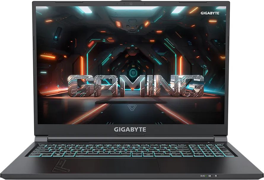 Ноутбук Gigabyte G6 Core i5 13500H 16Gb SSD512Gb NVIDIA GeForce RTX4050 6Gb 16" IPS WUXGA (1920x1200) Free DOS black WiFi BT Cam (MF-52KZ853SD)