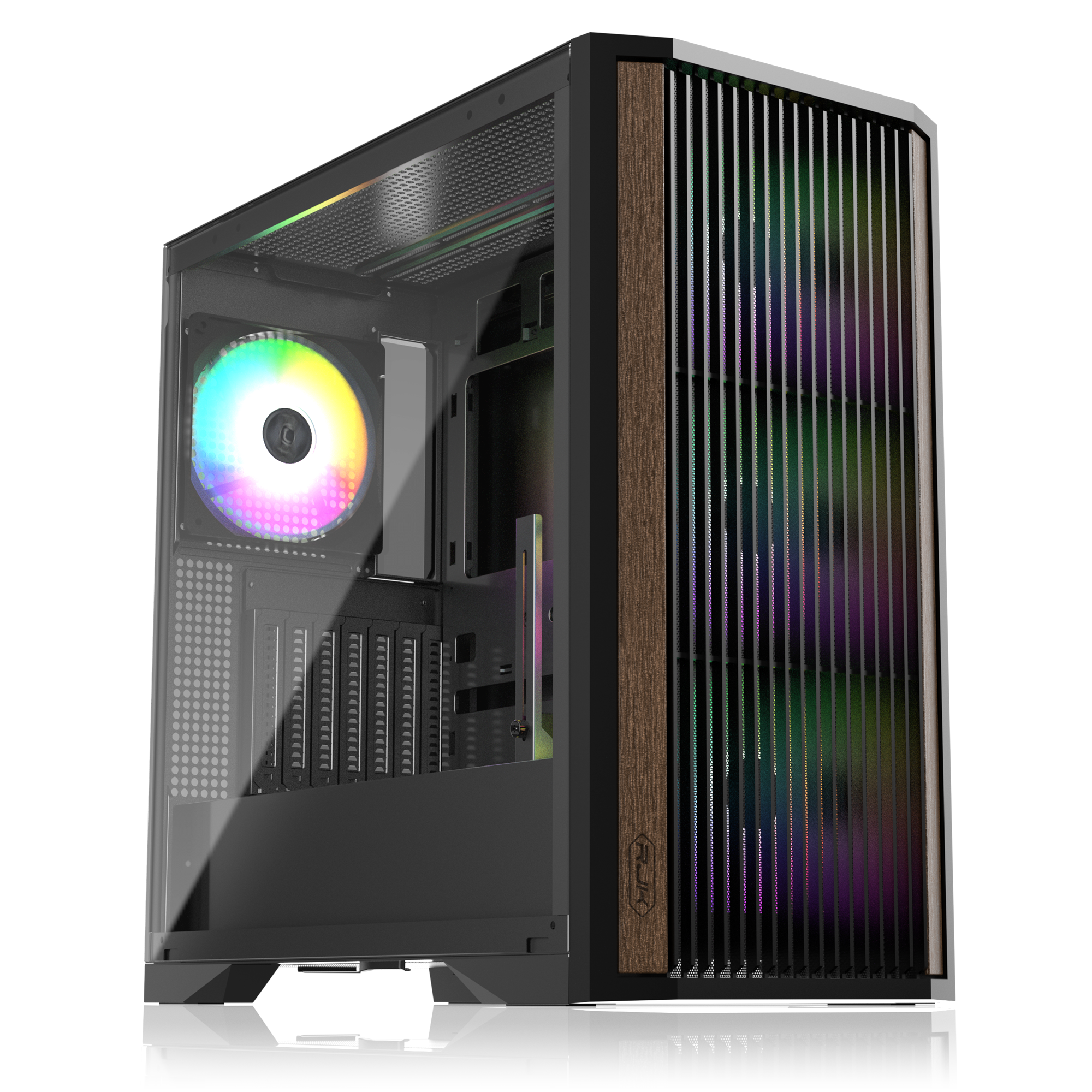 Корпус без блока питания/ Case Raijintek AGOS MAX-MS4, Midi-Tower, TG, 4x140mm ARGB, 2xUSB 3.0 + 1xUSB Type-C, E-ATX, ATX, mATX, mITX Black (0R20B00261)
