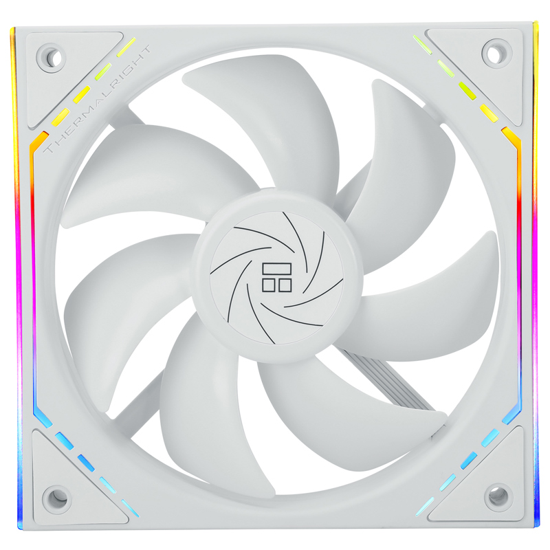 Кулер для корпуса/ Case Cooler Thermalright TL-M12W-S (120x124x25mm, 4-pin PWM, ARGB, 47.6CFM, 23.2dBA, 1500RPM, White)