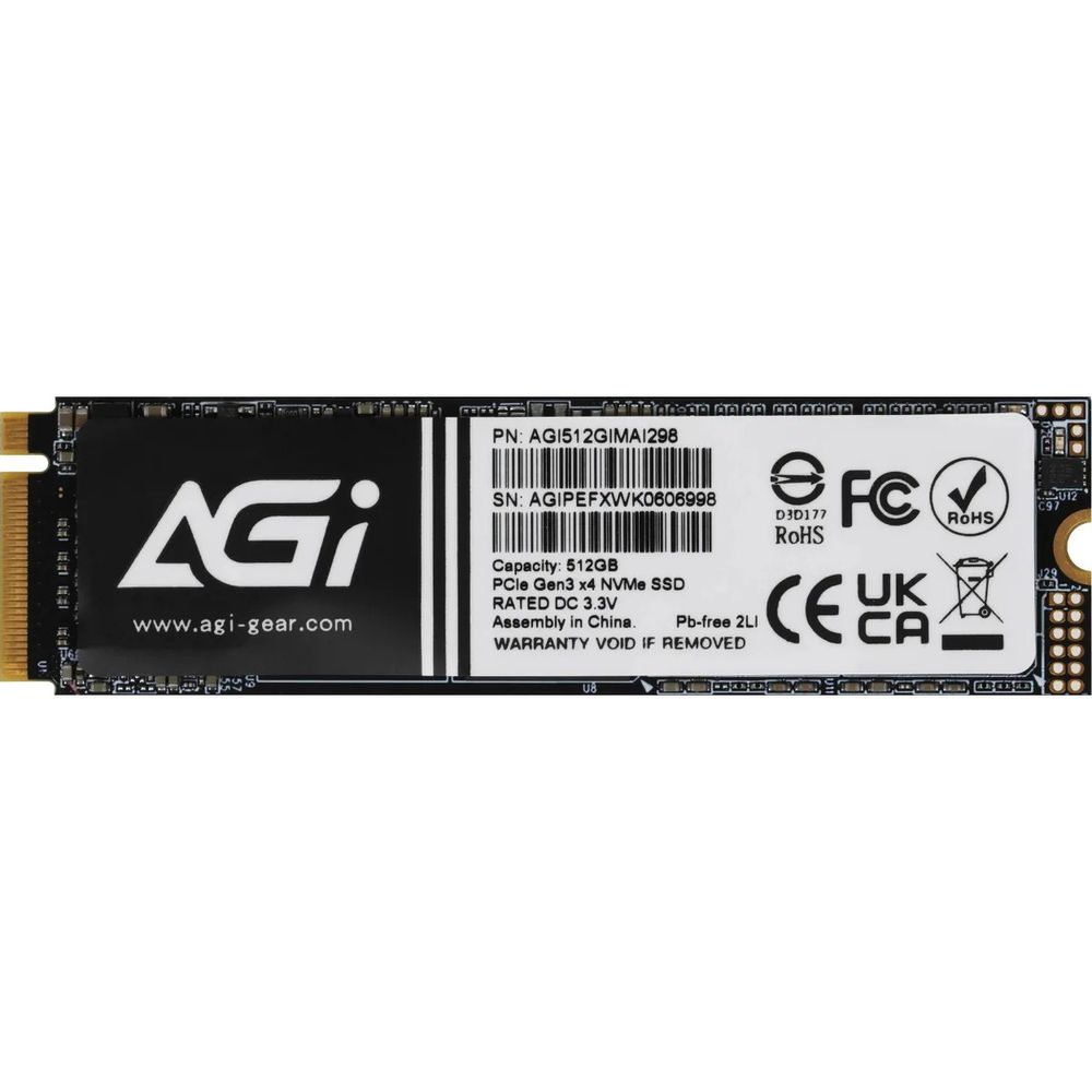 Твердотельный накопитель SSD AGI AI298 M.2 PCIe 512GB RETAIL-Color Box (AGI512GIMAI298-CB)