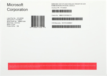 Windows Server Standard 2022 Eng 1pkDSP OEI 4Cr NoMedia/NoKey(POSOnly)AddLic (P73-08441)