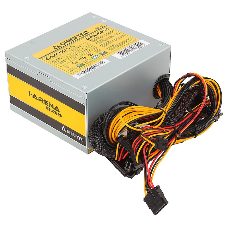 Блок питания Chieftec PSU GPA-600S 600W ATX2.3 APFC Bulk 12cm Fan Active PFC 20+4p; 4p; 6+2p; 3xSATA; 2*Molex+FDD 