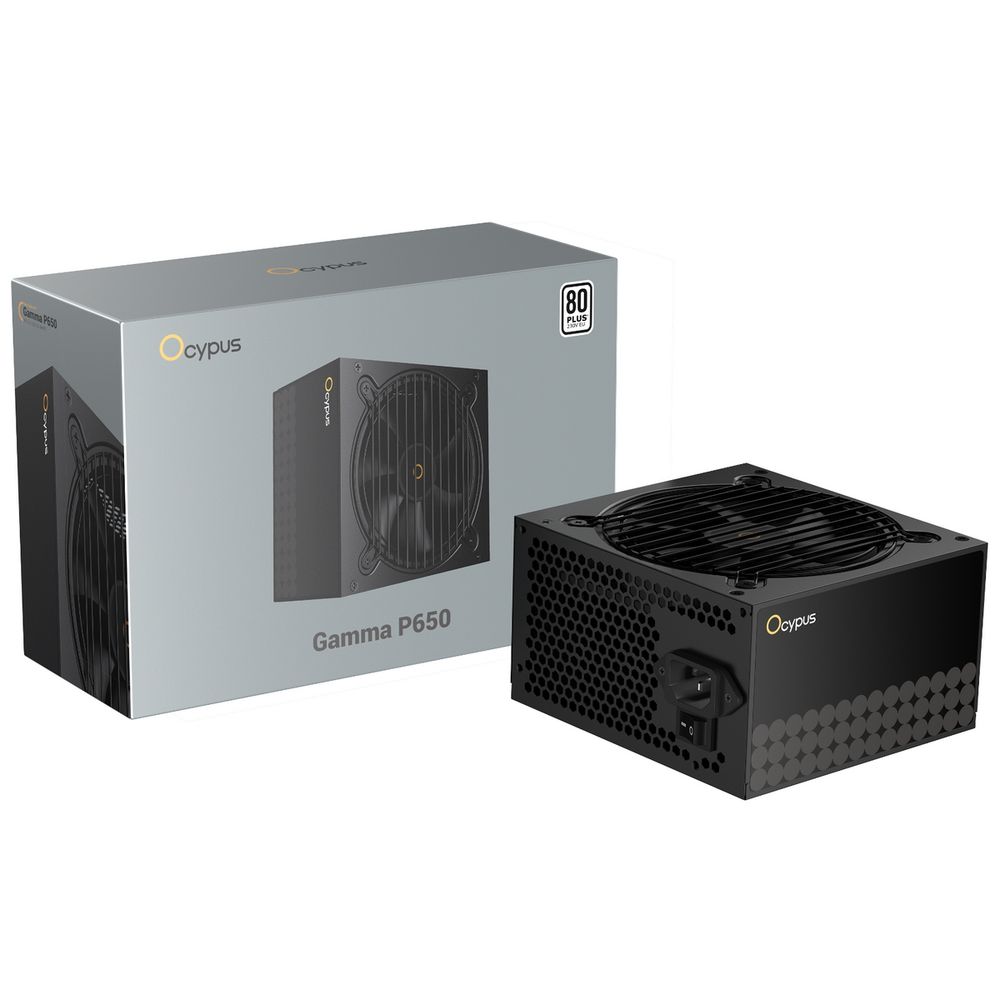 Блок питания 650W Ocypus Gamma P650 BK (ATX, 80+, APFC, 20+4 pin, 120mm fan, PCI-E 6+2Px4, 6xSATA) (Gamma-P650-W1HDBK024X-EU)
