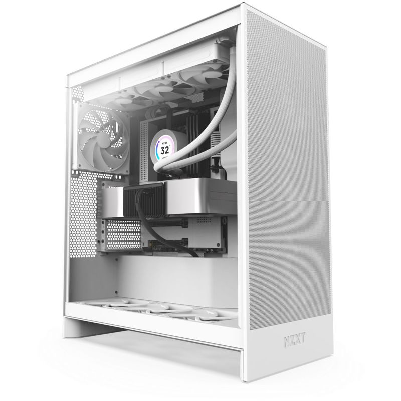 Корпус ПК без блока питания/ Case NZXT H7 Flow, Midi-Tower, TG, 3x120mm, 2xUSB-A 3.2 + 1xUSB-C 3.2, E-ATX, ATX, mATX, mITX Black (CM-H72FB-01)