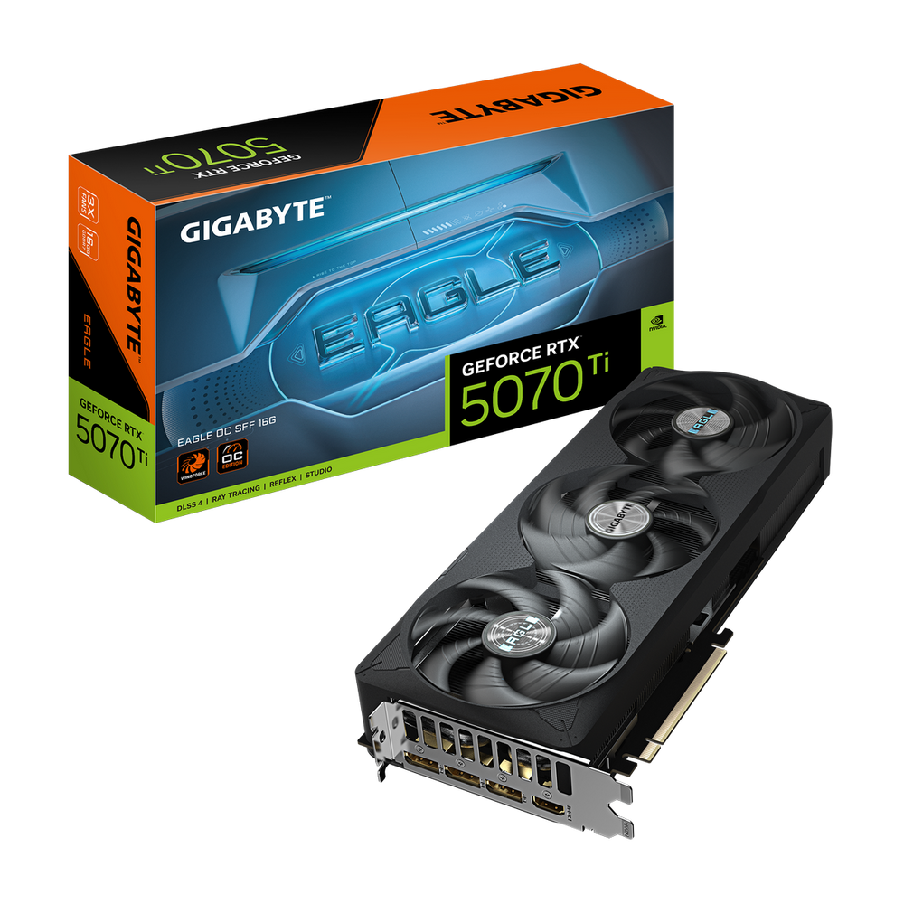 Видеокарта Gigabyte Bad Pack RTX5070Ti EAGLE OC SFF 16GB GDDR7 256bit 3xDP HDMI 3FAN RTL (GV-N507TEAGLE OC-16GD||BP)