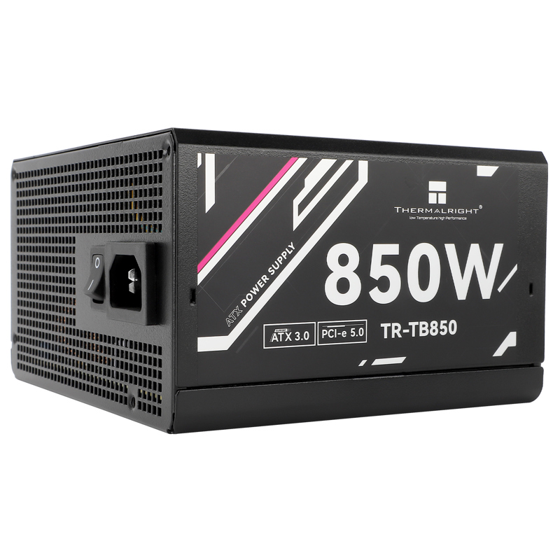 Блок питания 850W/ Power Supply Thermalright, 850W 80+ Bronze (ATX, 3.0, PCIe 5.0, Full modular, 1x24(20+4)pin, 2xCPU 8(4+4)pin, 4xPCIe*2 8(6+2)pin, 3xSATA3, 1x12+4pin (12VHPWR PCIe 5.0 12+4pin 600mm), 3xMOLEX4pin, Active, 120x120 (TR-TB850)