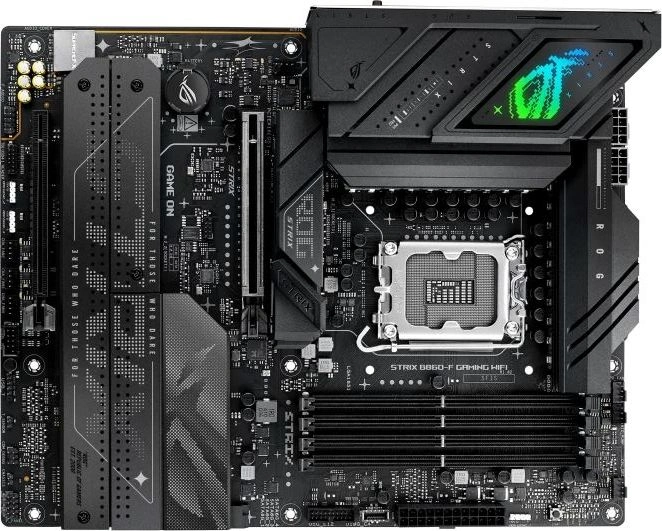 Материнская плата ASUS ROG STRIX B860-F GAMING WIFI, LGA1851, B860, 4*DDR5, 4*SATA, 4*M.2, 7*USB 3.2, Type-C, 2*PCIx16, DP+HDMI, ATX; 90MB1JG0-M0EAY0