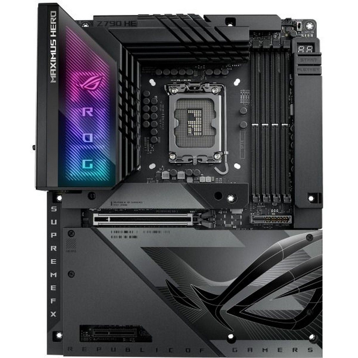 Материнская плата ASUS ROG MAXIMUS Z790 HERO BTF LGA1700 ATX 4xDDR5 PCIEx16 PCIEx4 5xM.2 HDMI 2.5GLAN Wi-Fi 7 (90MB1H50-M0EAY0)