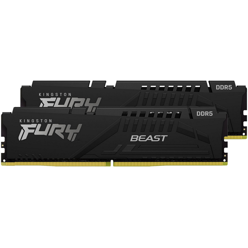 DDR5 DIMM 16Gb PC41600, 5200Mhz, Kingston FURY Beast Black CL40 (Kit of 2) (KF552C40BBK2-16) (retail)