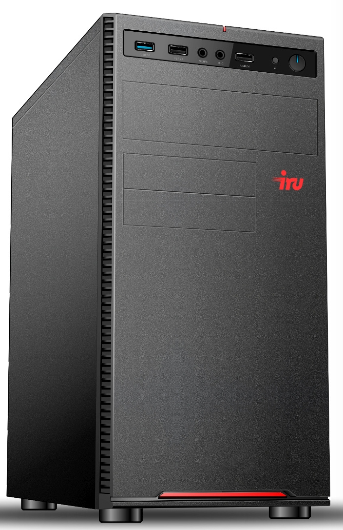 Компьютер IRU Home 320A5SE MT Ryzen 5 PRO 4650G (3.7) 16Gb SSD512Gb RGr FreeDOS GbitEth 400W черный (2007099)