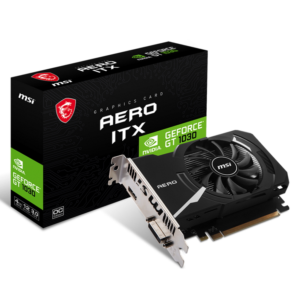 GT1030 AERO ITX 4GD4 4GB DDR4 64-bit OC HDMI SL-DVI-D 1FAN RTL (GT 1030 AERO ITX 4GD4 OC)