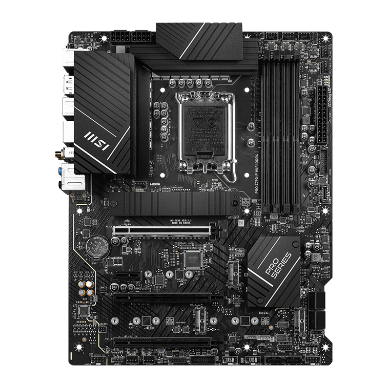 Материнская плата MSI PRO Z790-P WIFI LGA1700,4DDR5,3PCI-Ex16,1PCI-Ex1,4M.2 ,1USB3.2 Gen2 X2, 6USB3