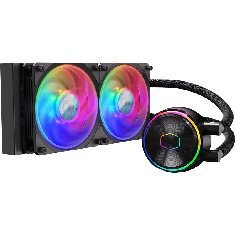 Cooler Master MasterLiquid PL240 Flux (240W, 240mm, ARGB, fans:2x120mm/72.37CFM/32dBa/2300rpm, 2066/2011-v3/2011/1700/1200/1156/1155/1151-v2/1151-v1/1150/775/sWRX8/SP3/TR4/AM4/AM3+/AM3/AM2+/AM2/FM2+/FM2/FM1) (MLY-D24M-A23PZ-R1)