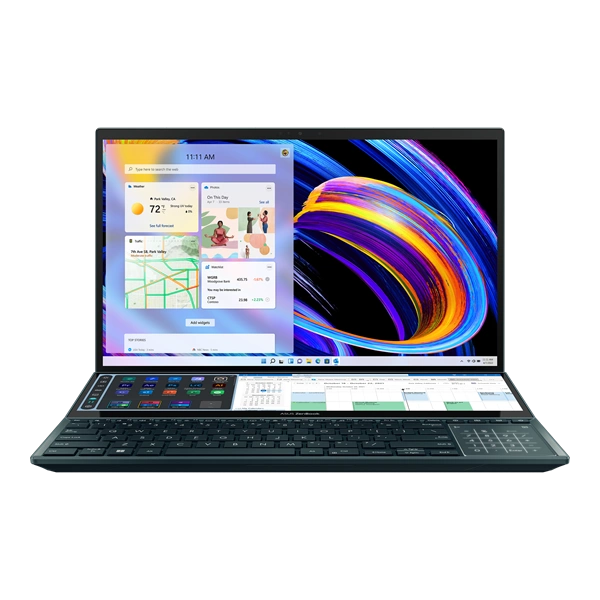 ASUS Zenbook Pro Duo UX582HM-H2069 Core i7-11800H/ 16Gb DDR4/ 1Tb SSD/ OLED Touch 15,6" 3840x2160/ GeForce RTX 3060 6Gb/ WiFi6/ BT/ Cam/ No OS/ 8CELL 92WH,SLEEVE,STYLUS,PALMREST,STAND/ CELESTIAL BlUE/ RU_EN_Keyb (90NB0V11-M003T0)