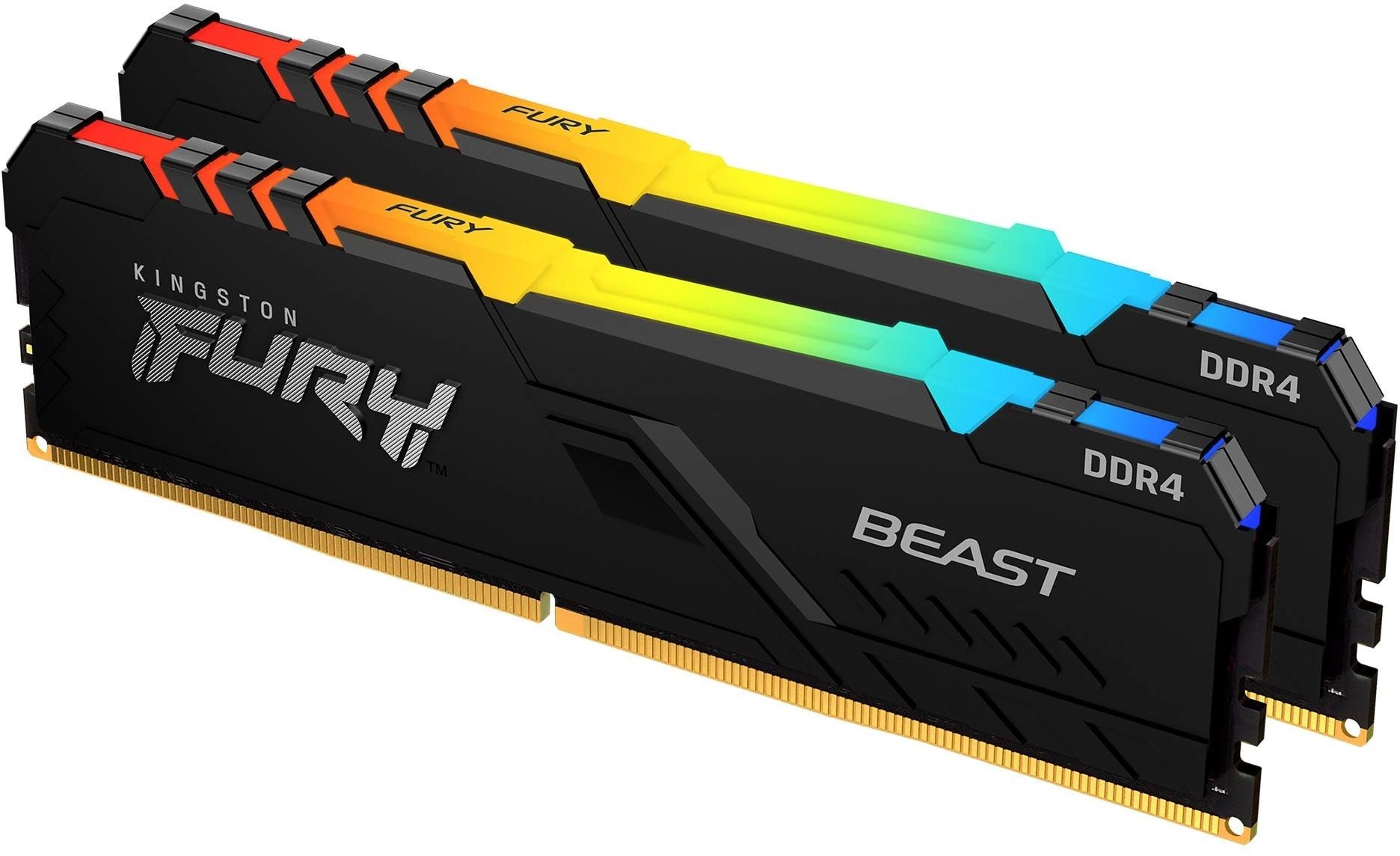DDR 4 DIMM 32Gb PC25600, 3200Mhz, Kingston FURY Beast Black RGB (Kit of 2), CL16 (KF432C16BB12AK2/32) (retail)