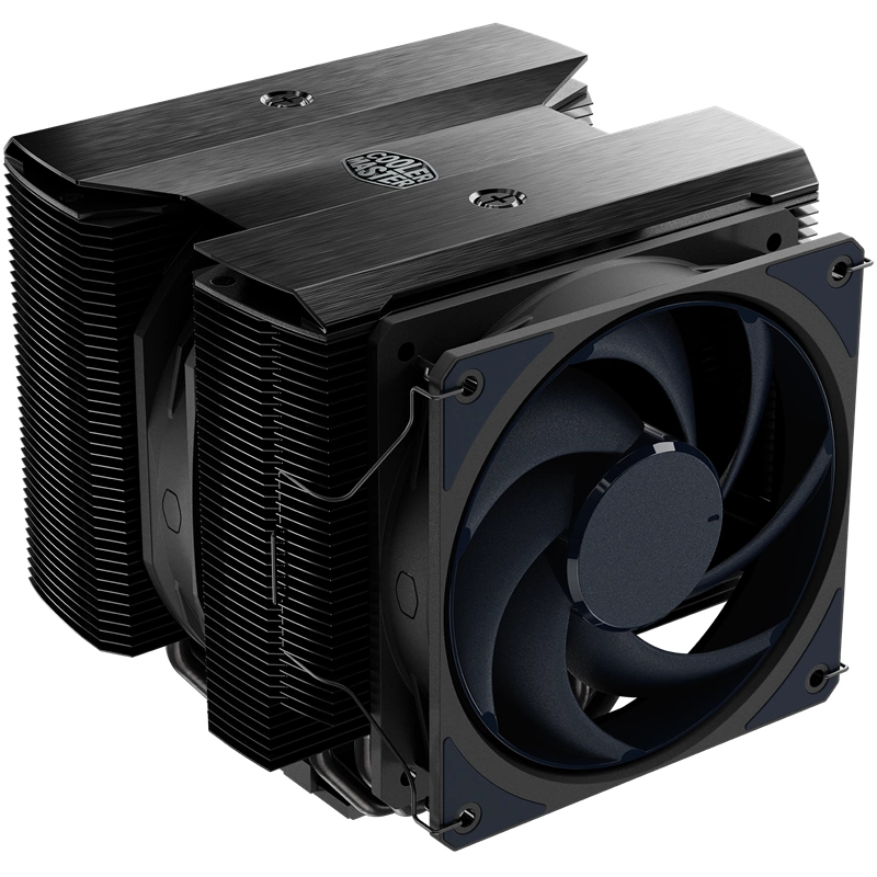 Кулер для ЦПУ/ Cooler Master Master Air MA824 Stealth (300W, 4-pin, 165.6mm, tower, Al, 2xfans: 1x135mm&1x120mm/63.6CFM/24.6dBA/~1950rpm/1700/1200/1151/1150/1155/1156/AM5/AM4) (MAM-D8PN-318PK-R1)