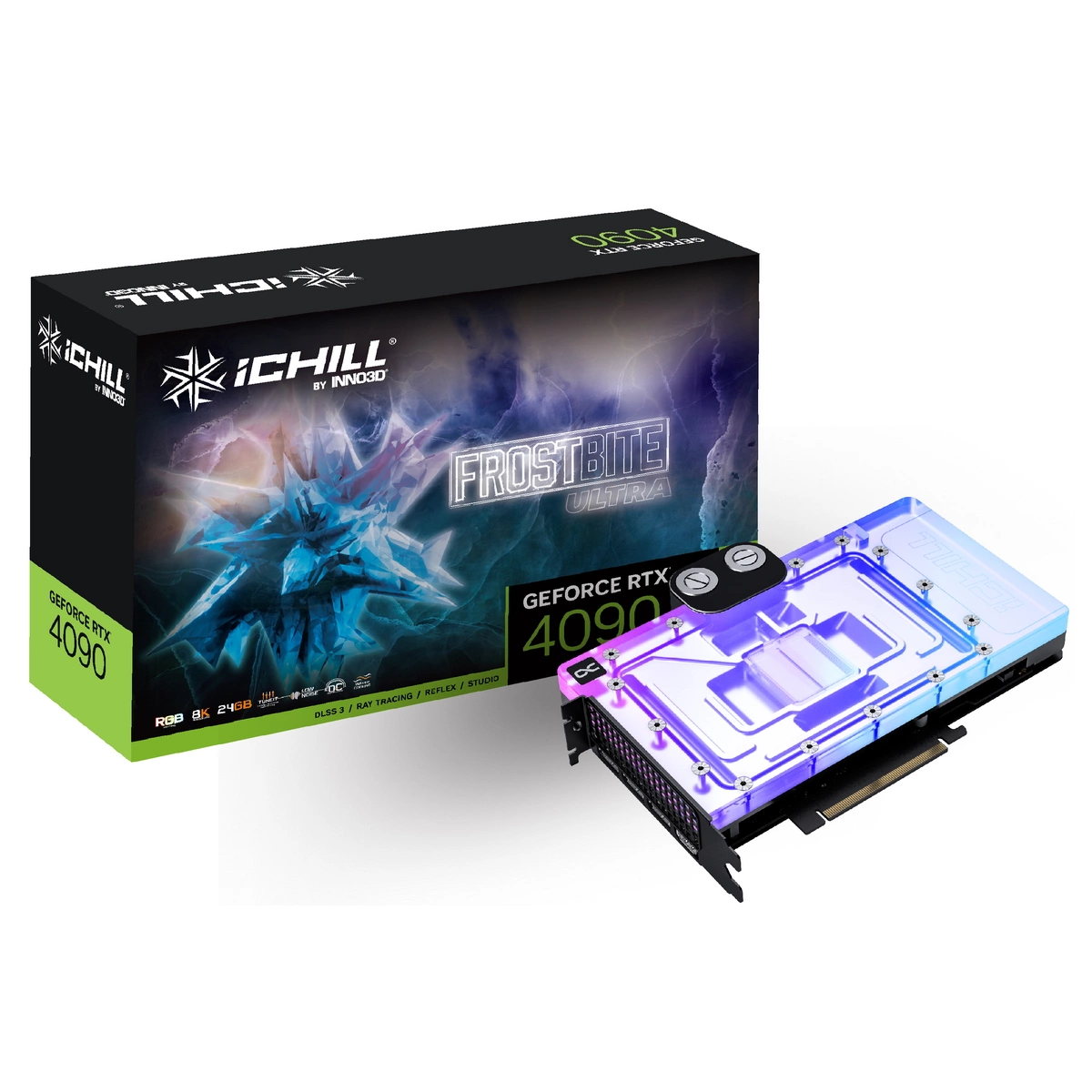 RTX4090 ICHILL FROSTBITE ULTRA 24GB GDDR6X 384-bit DPx3 HDMI Water Block Tubing RTL (C4090-246XX-1833FBU)