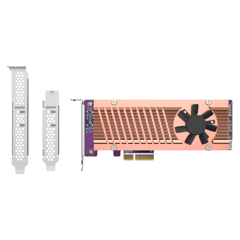 Плата расширения/ QNAP QM2-2P-344A 2 x M.2 22110 or 2280 PCIe (Gen3 x4) NVMe SSD slots, Low-profile flat and Full-height brackets included.
