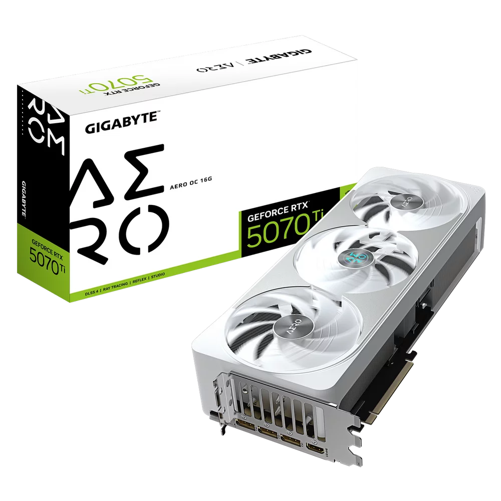 Видеокарта Gigabyte RTX5070Ti AERO OC 16GB GDDR7 256bit 3xDP HDMI 3FAN RTL (GV-N507TAERO OC-16GD)