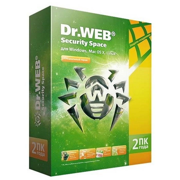 Антивирус DR.Web Security Space 2 ПК/ 2 года (BHW-B-24M-2-A3)