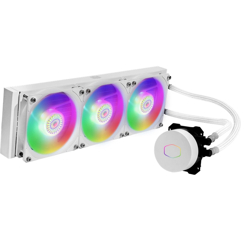 Cooler Master MasterLiquid ML360L ARGB White Edition V2 (250W, 360mm, ARGB, fans:3x120mm/62CFM/27dBa/1800rpm, 2066/2011-v3/2011/1200/1156/1155/1151-v2/1151-v1/1150/AM4/AM3+/AM3/AM2+/AM2/FM2+/FM2/FM1) (MLW-D36M-A18PW-RW)