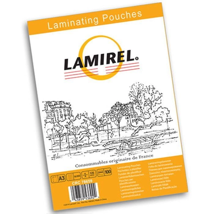 Пленка для ламинирования Lamirel пакетная, горячее ламинирование, глянцевая А3, 125 мкм, 100 шт. (LA-7865901)
