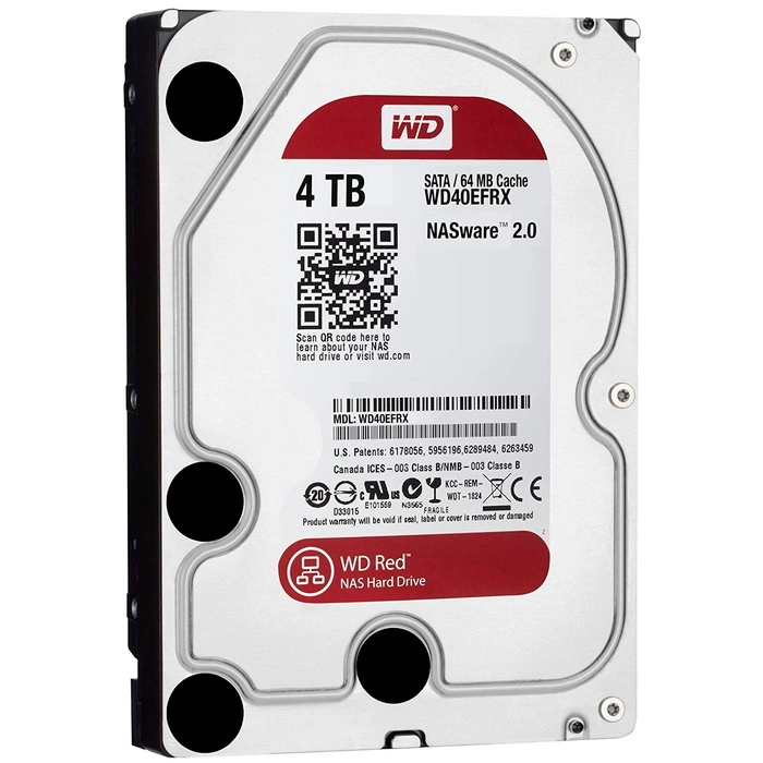 Жесткий диск HDD 4TB Western Digital WD Red Plus, 3.5", SATA III, 5400rpm, 128Mb (WD40EFZX)