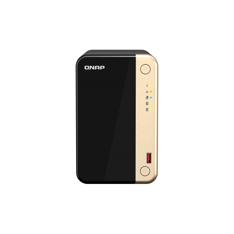 Сетевое хранилище без дисков/ SMB QNAP TS-264-8G NAS 2 HDD trays, 4-core Intel Celeron N5105/N5095 2.0-2.9 GHz, 8 GB DDR4 RAM , 2x2.5 Gigabit Ethernet , 2xUSB 3.2 Gen 2 (10Gbps), 2xUSB 2.0 port, 1xHDM