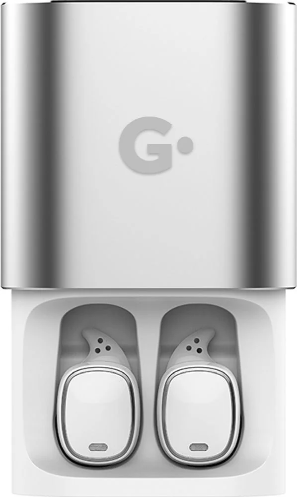 Гарнитура вкладыши Geozon G-Sound Cube серебристый/ белый беспроводные bluetooth в ушной раковине (G-S02SVR)