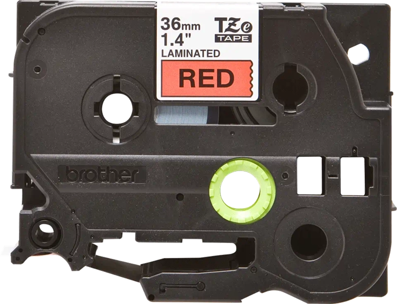 Brother TZe461: для печати наклеек черным на красном фоне, ширина: 36 мм.