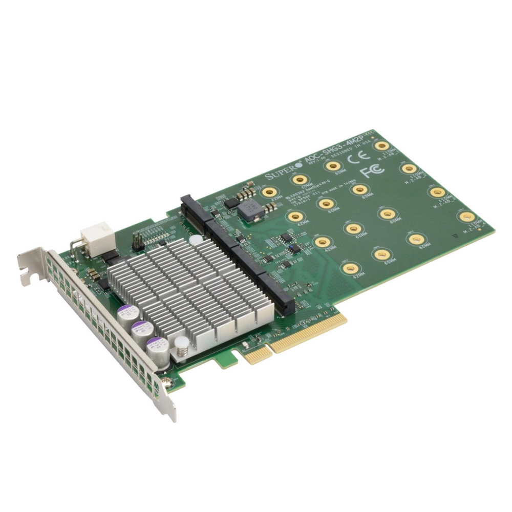 Контроллер Supermicro AOC-SHG3-4M2P Full Height, Quad-port M.2 NVMe SSD PCI-E 3.0