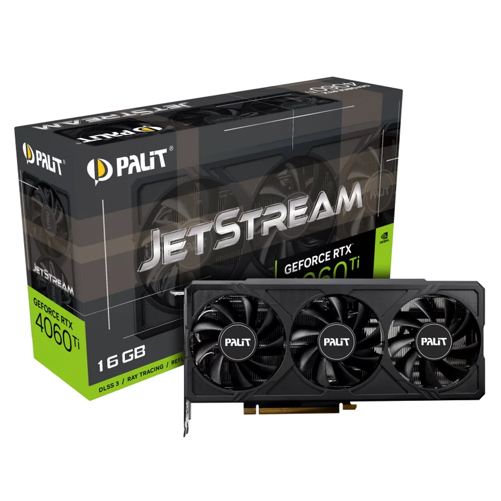 PALIT NE6406T019T1-1061J RTX 4060 Ti JetStream NE6406T019T1-1061J 16GB GDDR6, HDMI, 3xDP