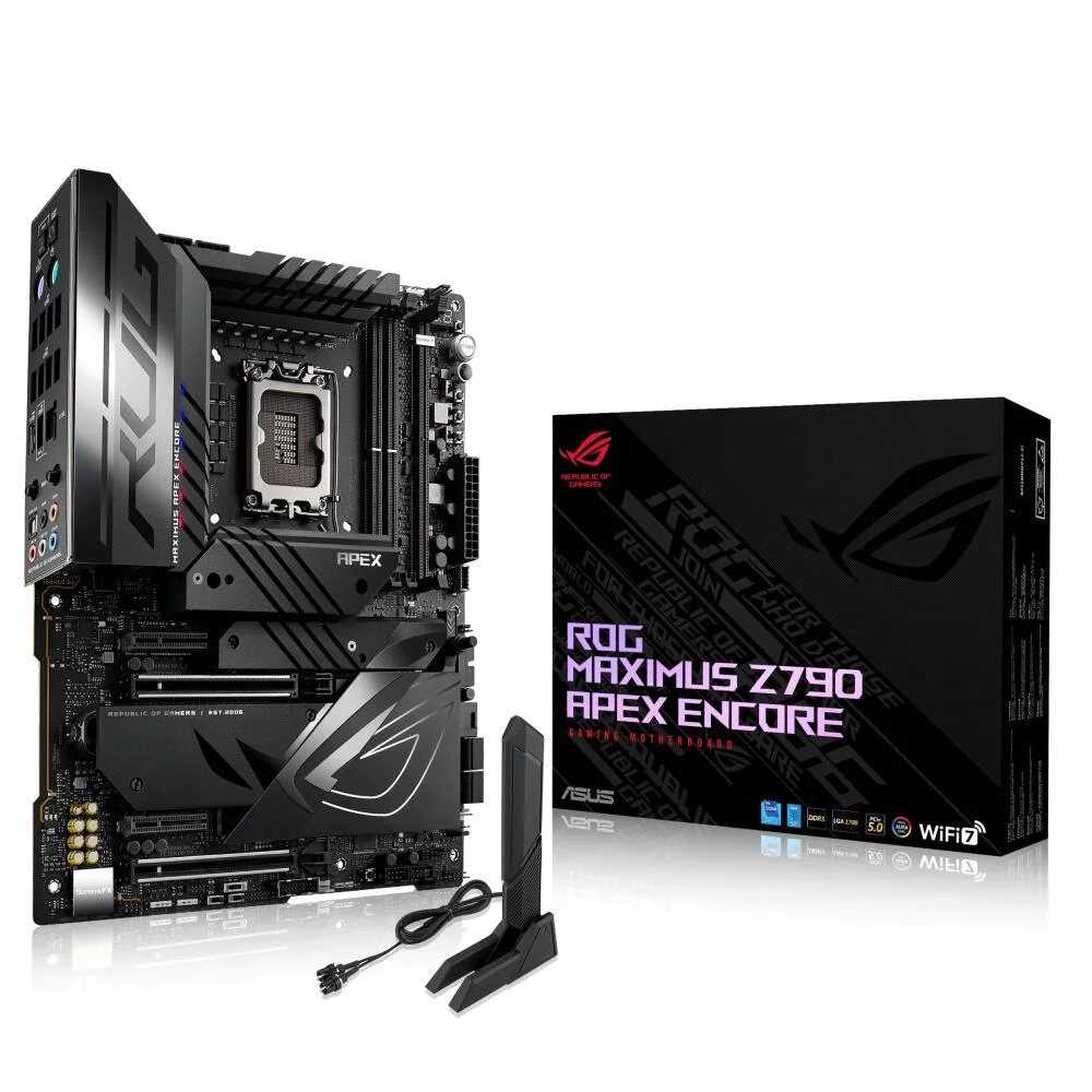 Материнская плата ASUS ROG MAXIMUS Z790 APEX ENCORE, LGA1700, Z790, 4*DDR5, HDMI, 6xSATA3 + RAID, M2, Audio, Gb LAN, USB 3.2, USB 2.0, ATX (90MB1FX0-M0EAY0)