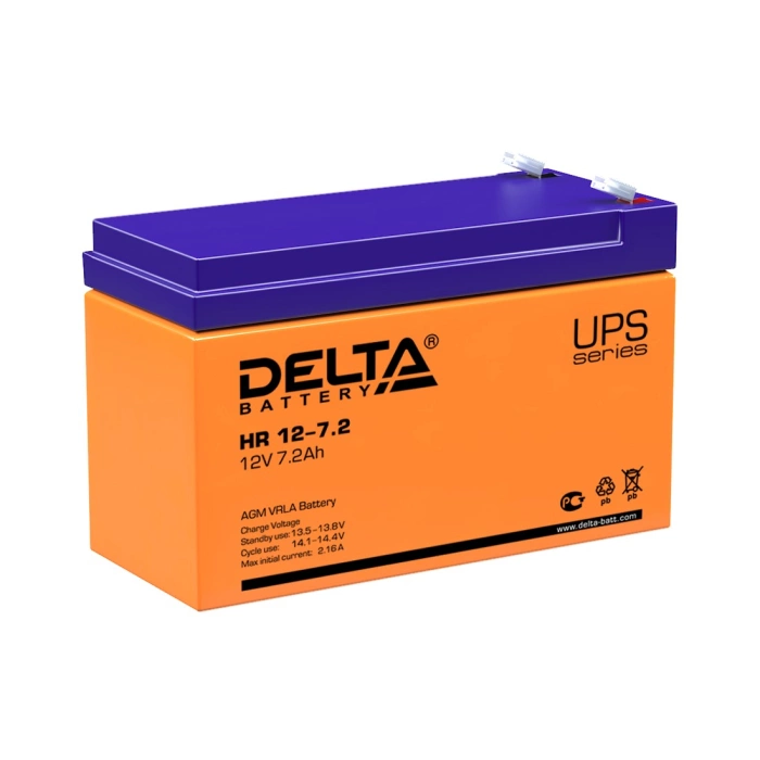 Delta Аккумуляторная батарея для ИБП HR 12-7.2 (12V/ 7.2Ah)