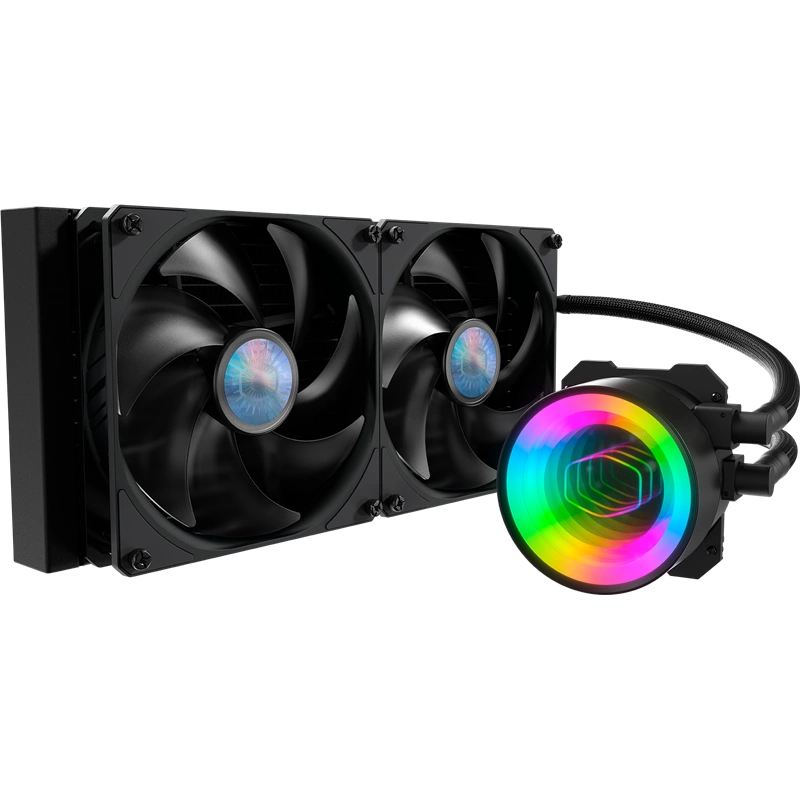Cooler Master MasterLiquid ML280 Mirror (240W, 280mm, ARGB, fans: 2x140mm/67CFM/27dBa/1400rpm, 2066/2011-v3/2011/1200/1156/1155/1151-v2/1151-v1/1150/AM4/AM3+/AM3/AM2+/AM2/FM2+/FM2/FM1) (MLX-D28M-A14PK-R1)