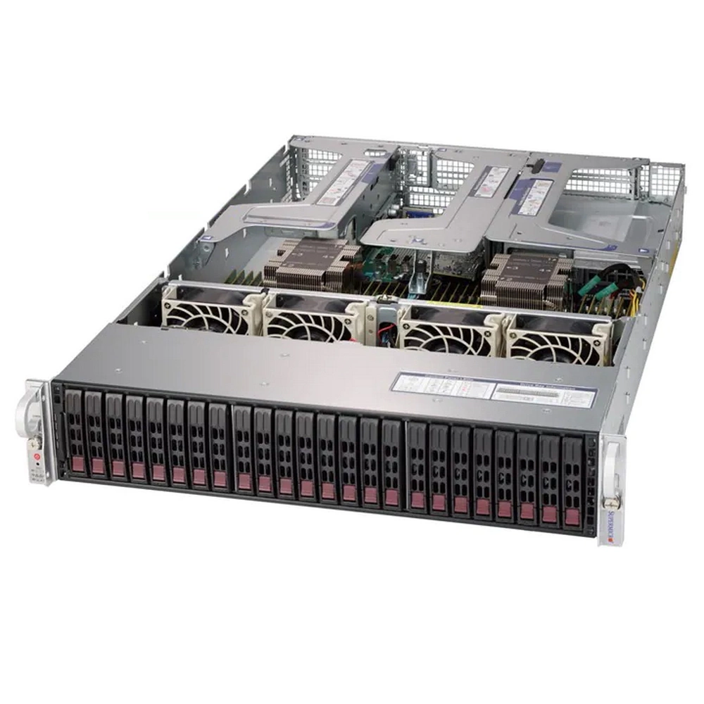 SYS-2029U-E1CRT 2U, 2xLGA3647 (up to 205W), iC621 (X121PU), 24xDDR4, up to 24x2.5 SAS/SATA (with expander), up to 4x2.5 NVME Gen3 (optional), 2x 10GBase-T (x540), 1x PCIE x16, 5x PCIE x8 LP, 1x PCIE x8 LP, 1x PCIE x8 internal LP, 2x1000W (263998)