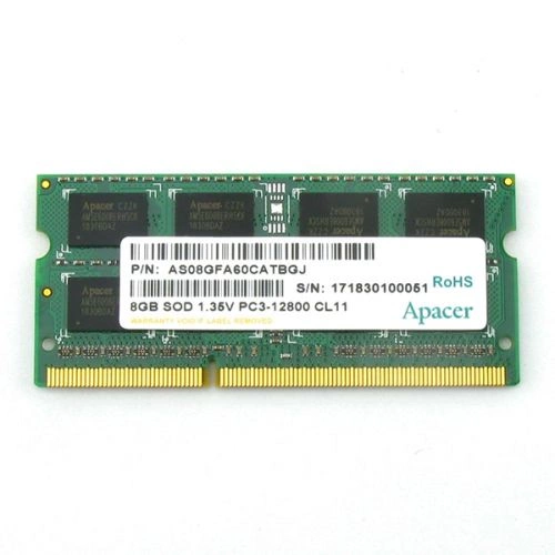 Apacer DDR3 8GB 1600MHz SO-DIMM (PC3-12800) CL11 1.35V (Retail) 512*8 3 years (AS08GFA60CATBGJ/ DV.08G2K.KAM)