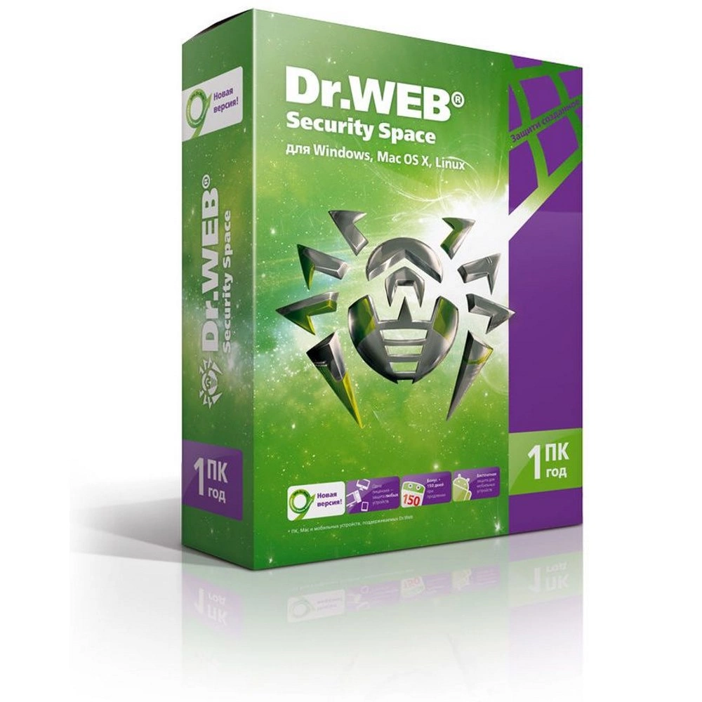 Антивирус Dr. Web Security Space (1 год, 1 ПК) (BHW-B-12M-1-A3)