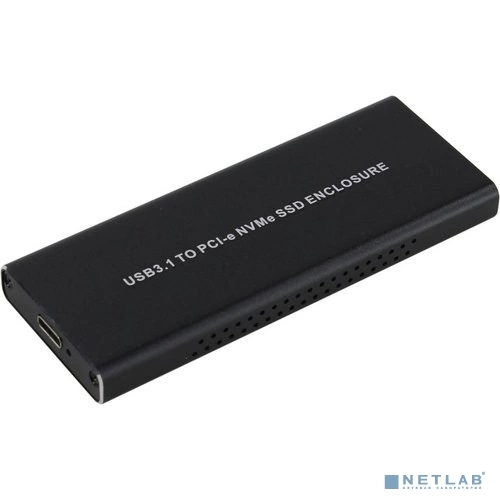 ORIENT 3550U3, USB 3.1 Gen2 контейнер для SSD M.2 NVMe 2230/ 2242/ 2260/ 2280 M-Key, PCIe Gen3x2 (JMS583), до 10 GB/ s, поддержка UAPS,TRIM, разъем USB3.1 Type-C + кабель USB3.1 Type-A, черный (30900)