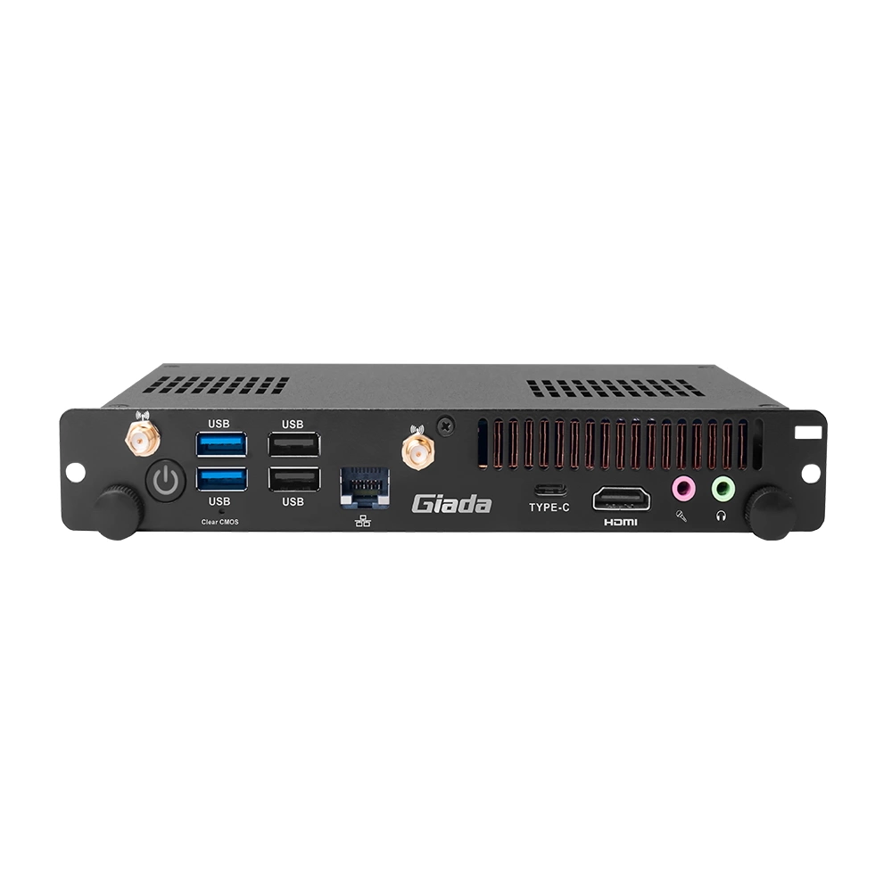 Встраиваемые компьютеры (OPS) с ЦПУ Giada PC612-1215U, Intel® Core i3-1215U, SOC Intel® UHD graphics,1*HDMi 4K DP1.4 (JAE) HDMi2.0 (JAE),2*SO-DIMM DDR4 3200MHz,1 * M.2 2242/ 2280 for NVME SSD,1*Gigabit,1*M.2 2230,1*Type-C 3.2, 2*USB3.2, 2*USB2.0,200*119*