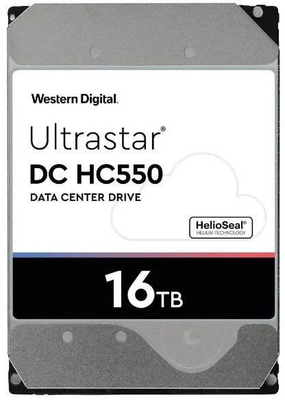 Western Digital Ultrastar DC HС550 HDD 3.5" SATA 16Тb, 7200rpm, 512MB buffer, 512e (WUH721816ALE6L4), 1 year (0F38466)