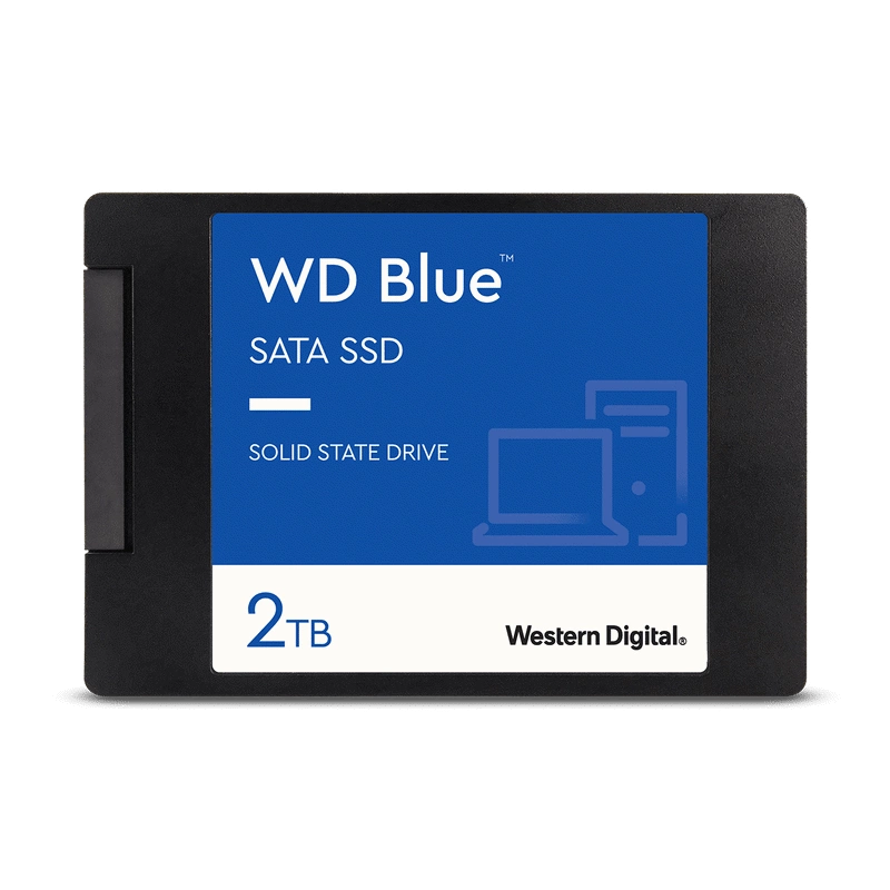 Твердотельный накопитель/ WD SSD Blue, 2.0TB, 2.5" 7mm, SATA3, R/W 560/530MB/s, IOPs 95 000/84 000, TBW 500, DWPD 0.1 (12 мес.) (WDS200T3B0A)
