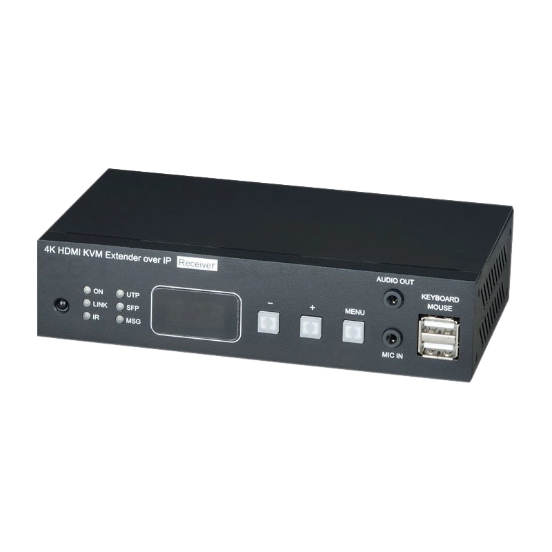Приёмник/ SC&T HKM02BR-4K Приемник KVM: HDMI(1.4, до 4K(30Гц), USB, аудио, RS232 и ИК сигналов по Ethernet до 150м (CAT5e/CAT6).