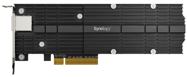 Synology M.2 SSD-NVME adapter M.2 22110/ 2280, 2 slots m.2 key , 10 Gigabit port RJ-45, PCIe 3.0 x8 adapter (FH bracket)' (E10M20-T1)